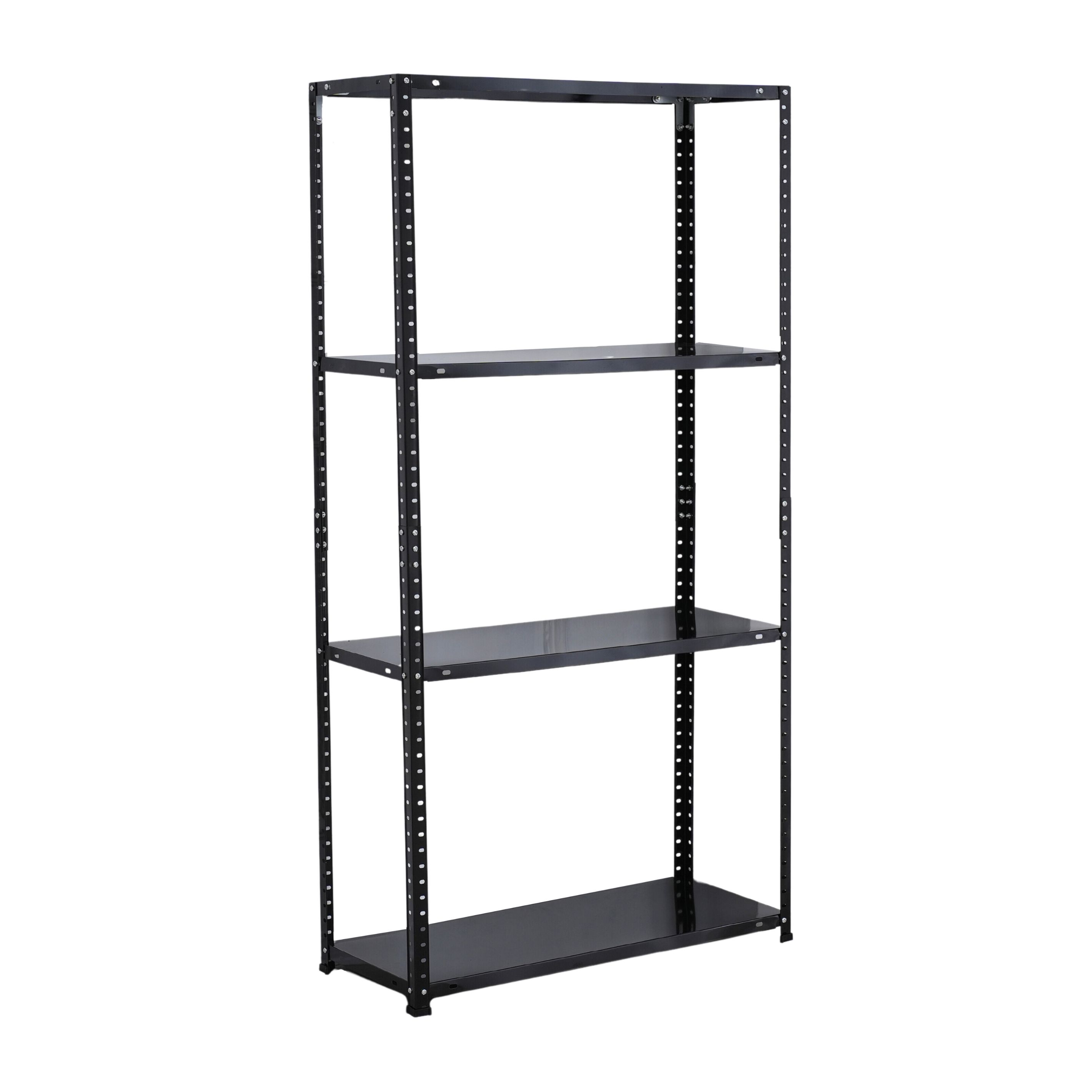 Infinity Homeware - 4 Tier Steel Shelving - 75 x 30 x 143 cm - Painted - Black