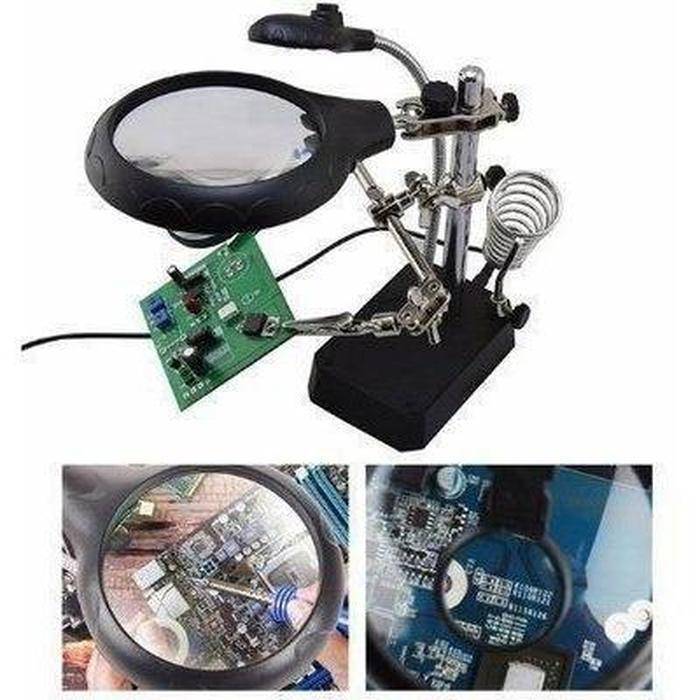 5 LED Auxiliary Clip Magnifier AC/DC Interchangeable