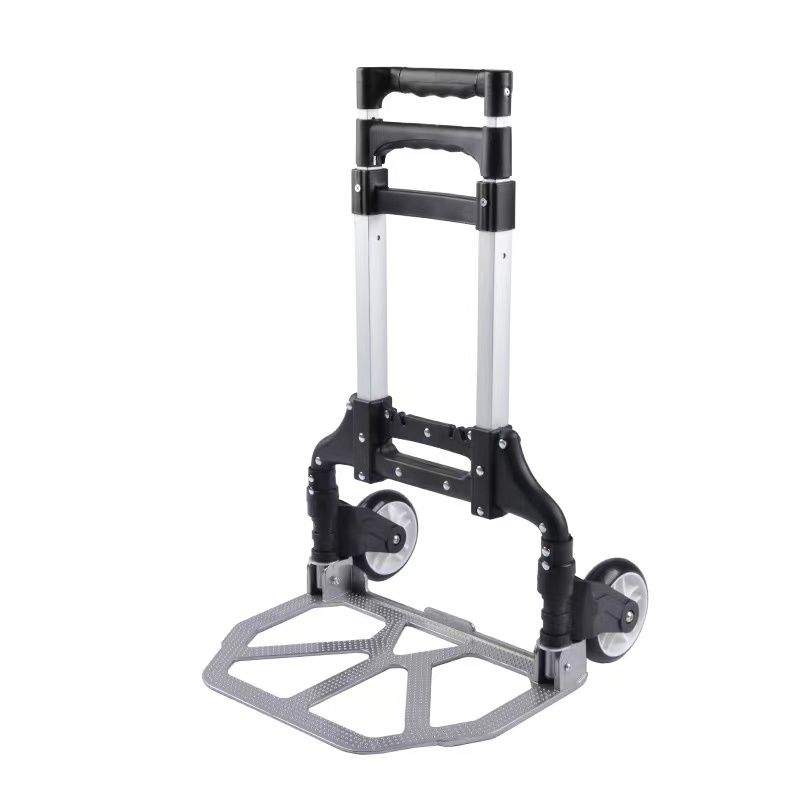Mini Multi Function Folded Trolley - Aluminum - Black