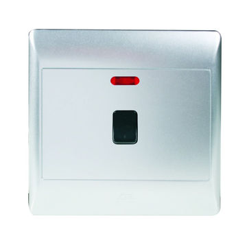 ACDC - Silver 45A DP Stove Isolator 4x4 And Neon Light C/W Cover Plat