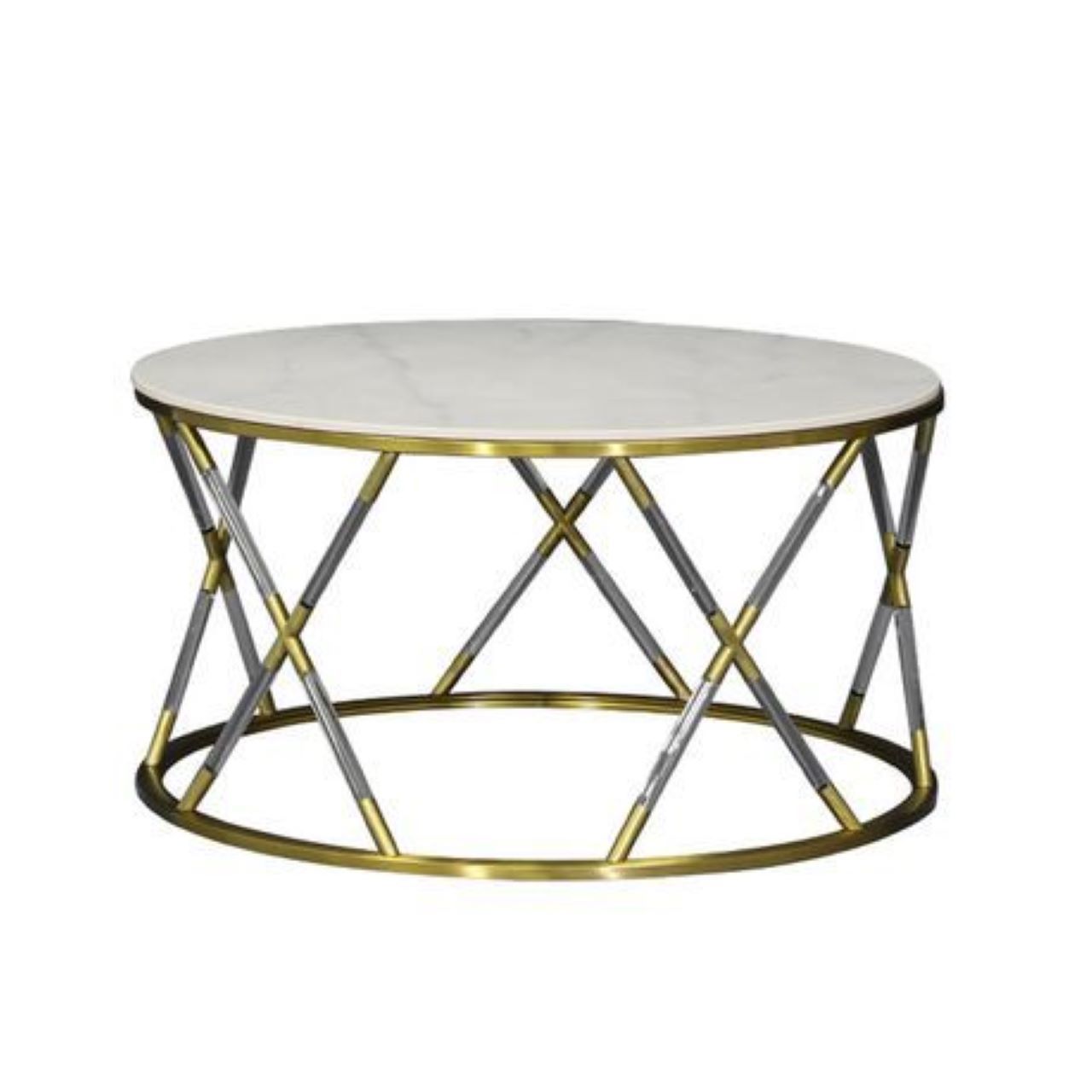 Paris Modern Gold Metal Legs and  Marble surface Coffee Table