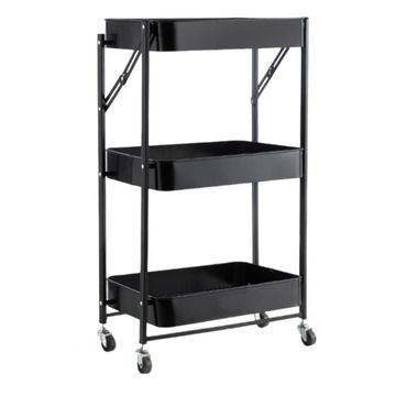 Tier foldable trolley storage utility trolley cart