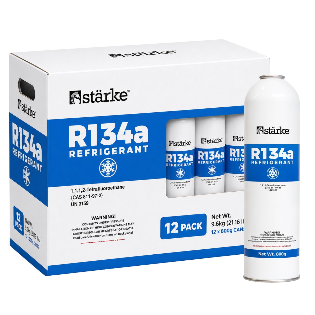Starke R134a Refrigerant Gas 800g 12 Pack
