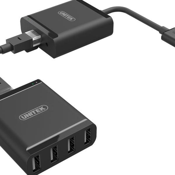 Unitek Usb2.0 Extender Over Rj45 + 4-Port Hub (Up To 60M)