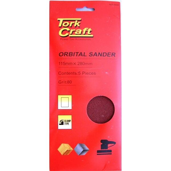 Sanding Sheet Orb 115x280mm 180Gr Plain No Holes 5 Piece - 4 Pack