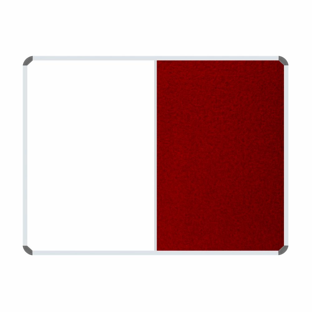 Non-Magnetic Combination Whiteboard (1200*900mm - Burgandy Felt)