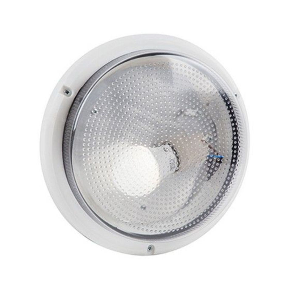 Bulkhead ABS Polypropylene Round White E27 1x15w
