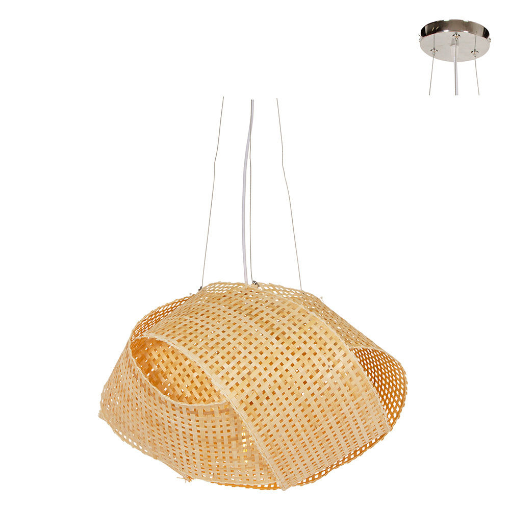 Neda 500 - Pendant - E27 1x60w - Nature Woven Bamboo