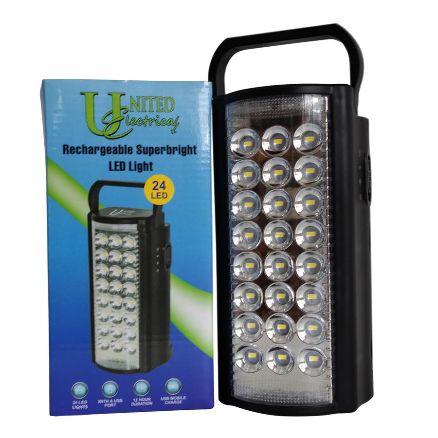 United Emergency Light Rechargeable With Usb 24Smd 3 Pack