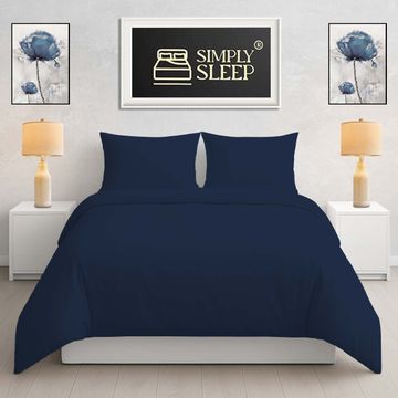 Simply Sleep - Everyday Collection Duvet Cover Set - Plain - 90GSM- (1Set) Pageant Blue - Queen