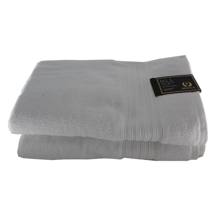 Big and Soft Luxury 600gsm 100% Cotton – Bath Sheet – Pack of 2 - White