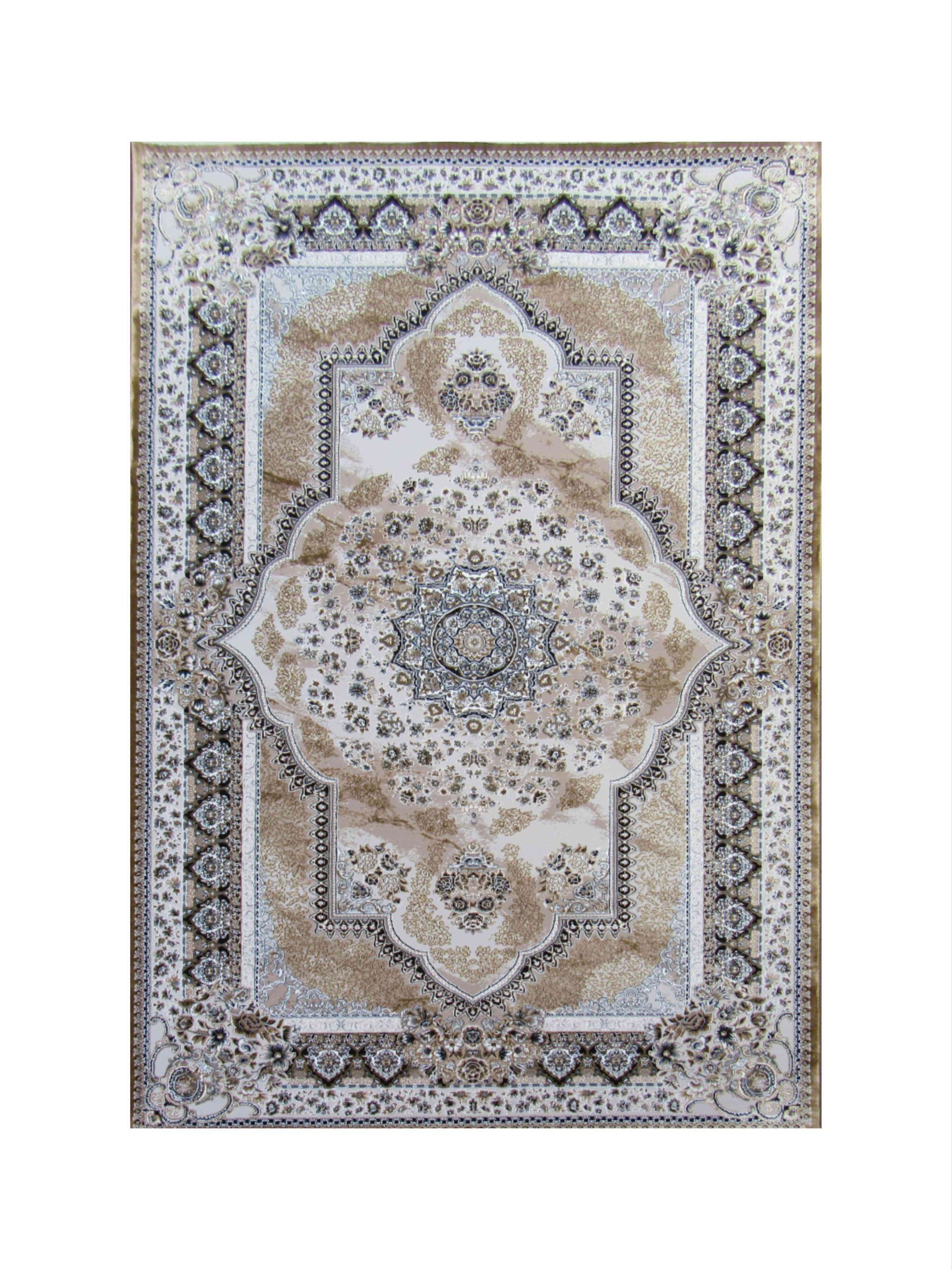 BK Carpets & Rugs -Persian  Inspired Premium Medallion Rug - 2m x 2,9m -  Light Beige & Brown