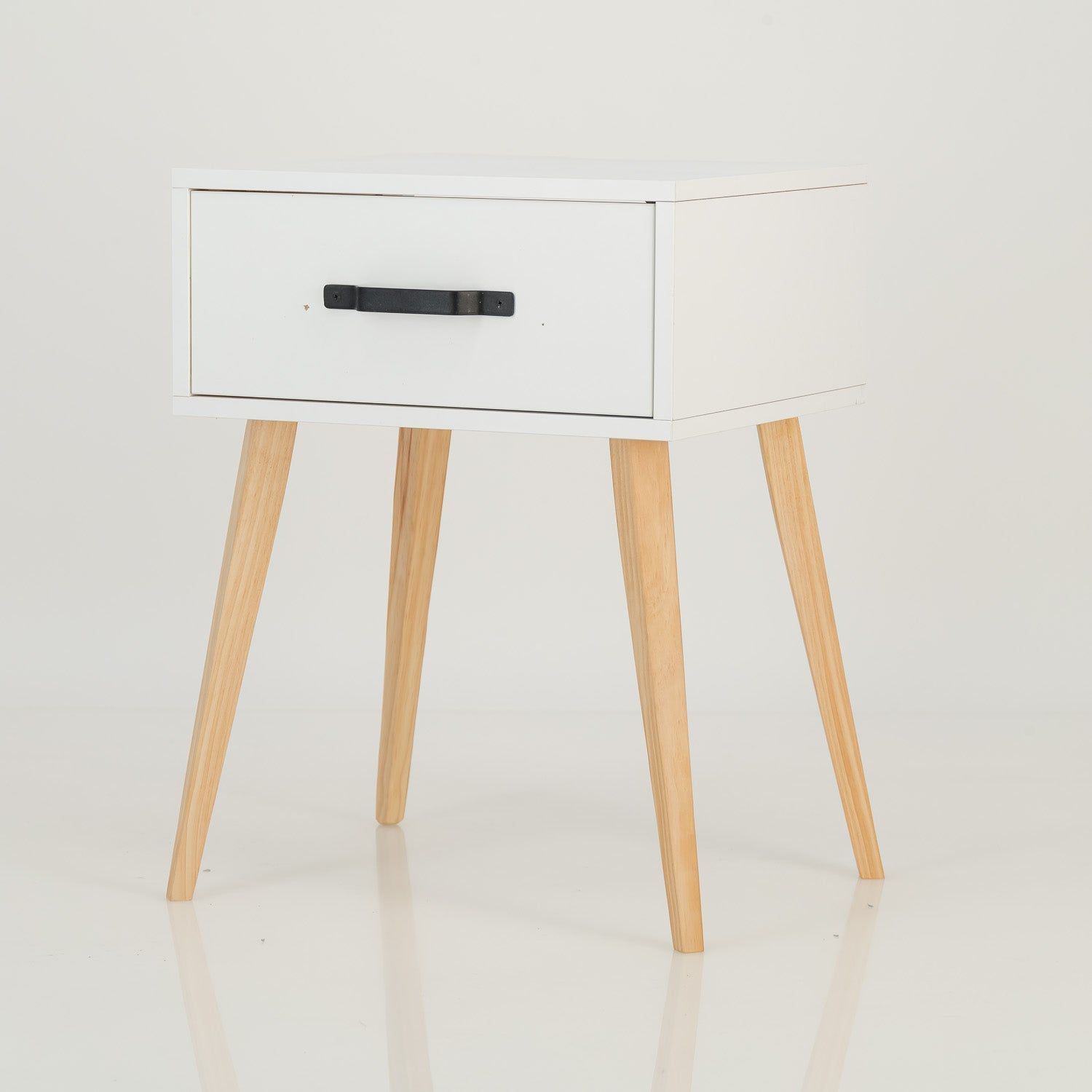 Makalu One Drawer Side Table - White