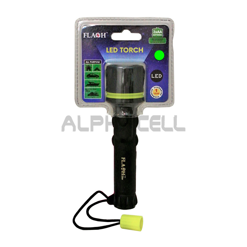 TORCH - LED3 BLACK 2xAA PVC excl batt (FLS)