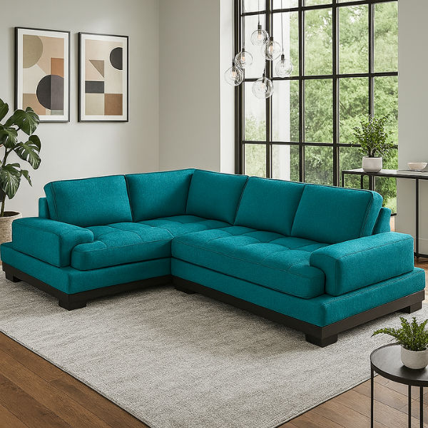 Chanel L Shape Corner Sofa -SD Sky Blue