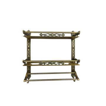 VINTAGE BATHROOM SHELF - BRONZE BRASS - ANTIQUE A-14