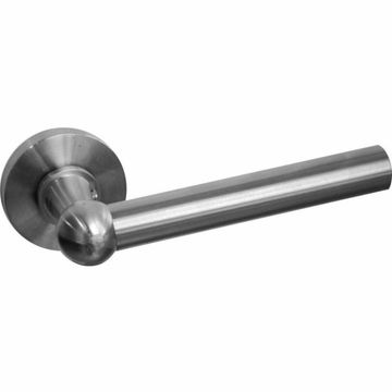 Solid stainless steel lever handle on rose