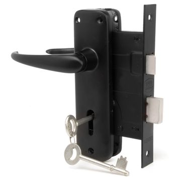 Matt Black 6 Inch Mortice Lockset 2 Lever