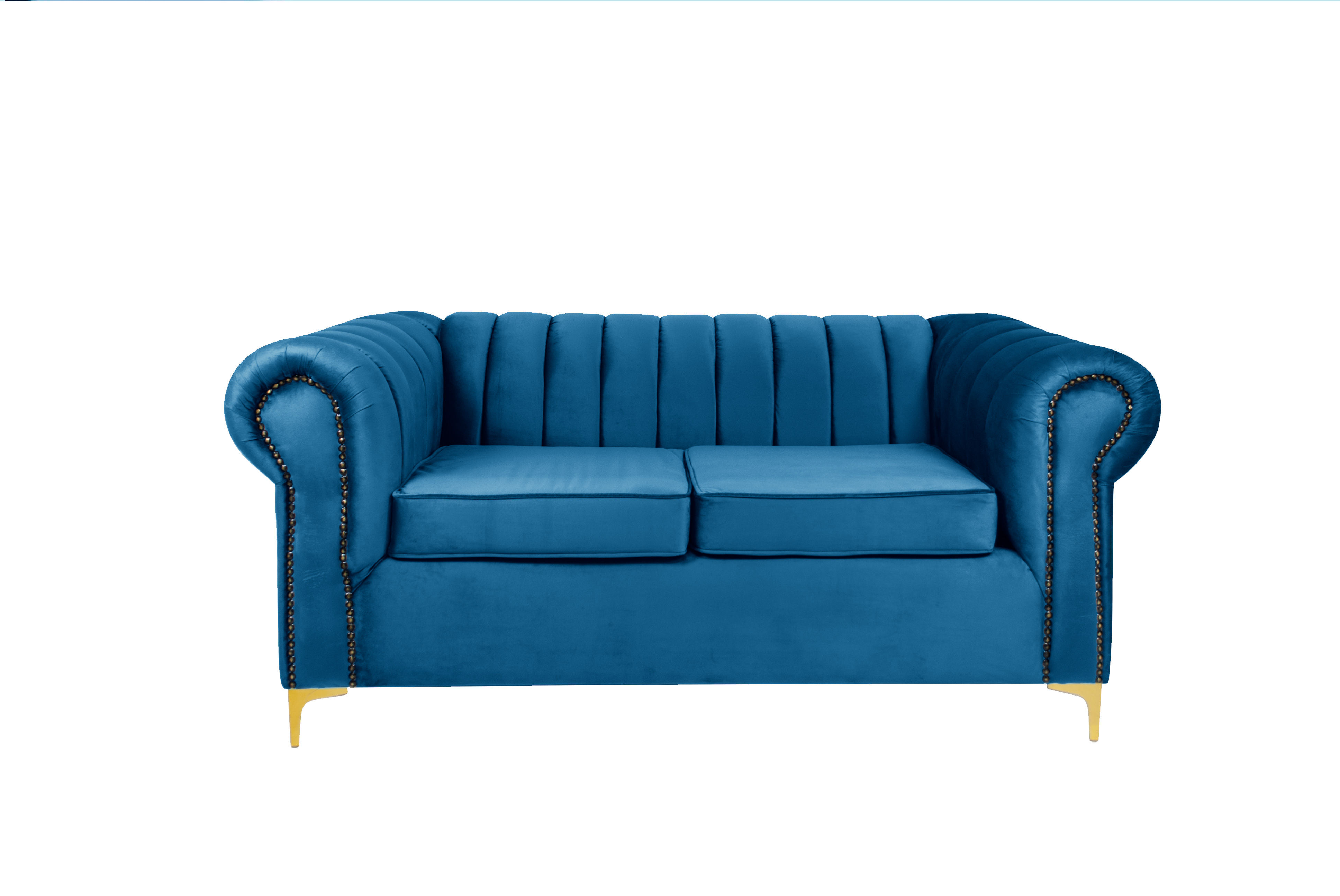 Latina 2 Seater Stripe Couch - Sky Blue