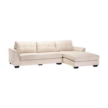 Vividitto - Chwana Fabric Corner Chaise - Chaise on Right - Platinum