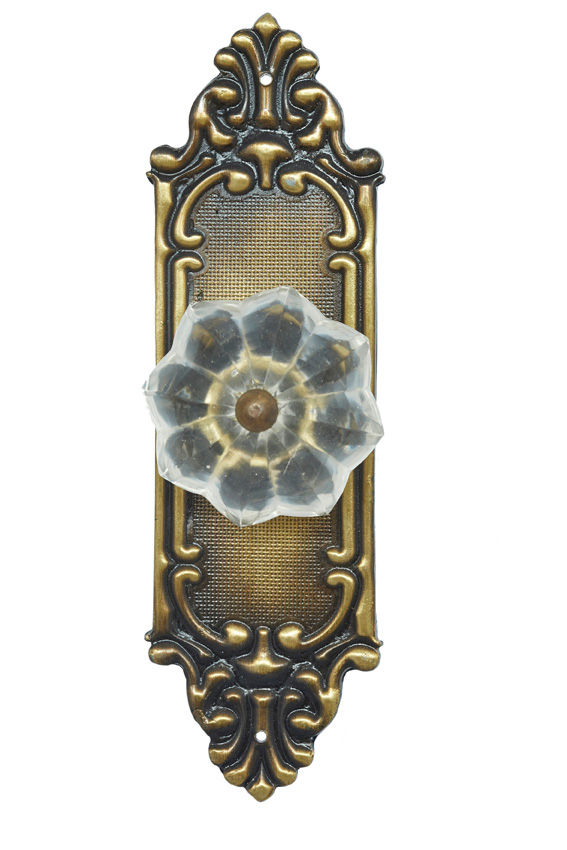 Glass Flower Knob on Backplate