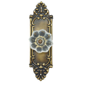 Glass Flower Knob on Backplate