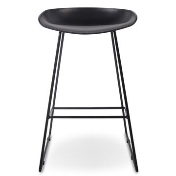 Minimalist Black Barstool - Metal