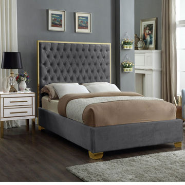 Lucasta Bed Frame Sleigh Bed Double Grey