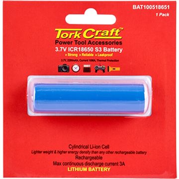 Battery 18650 Lithium 2200Mah Rechargeale Carded 1Pc