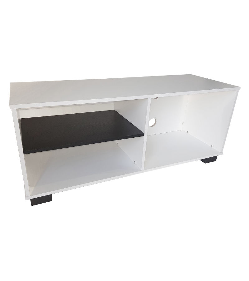 Bargain TV Stand 120cm - White & Ebony