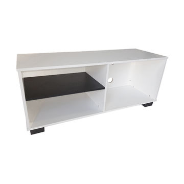 Bargain TV Stand 120cm - White & Ebony