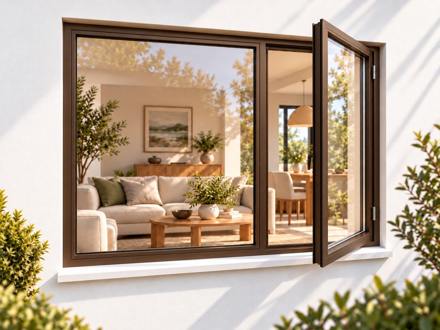 Kenzo Premium Side-Hung Aluminium Window - Bronze, 1800 900 mm, Right Side Opener