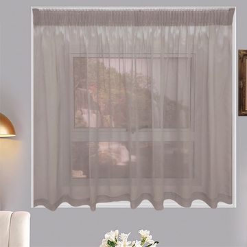 Matoc Designs Café Curtain -Mystic Voile -Cinnamon -Taped -Single Layer - 300cm W x 120cm H