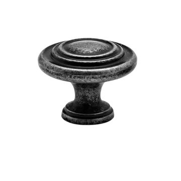 Double Scroll Knob, Antique Pewter, 32mm
