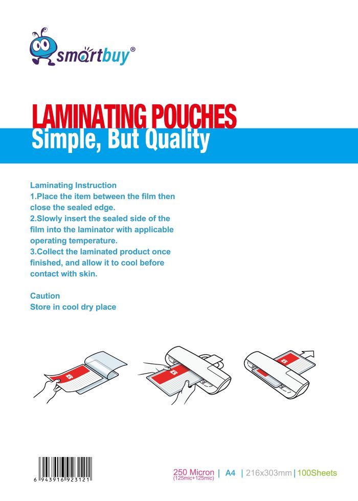 A4 250 Micron Laminating Pouches Box Of 100