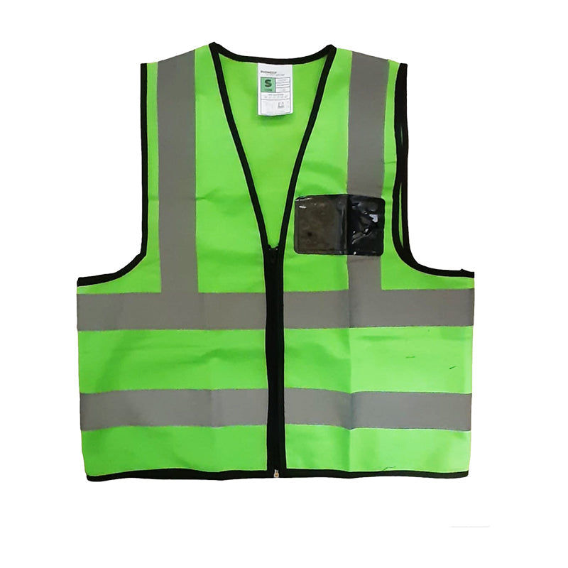 PIONEER SAFETY Vests Reflective Zip Id Pocket Green Large