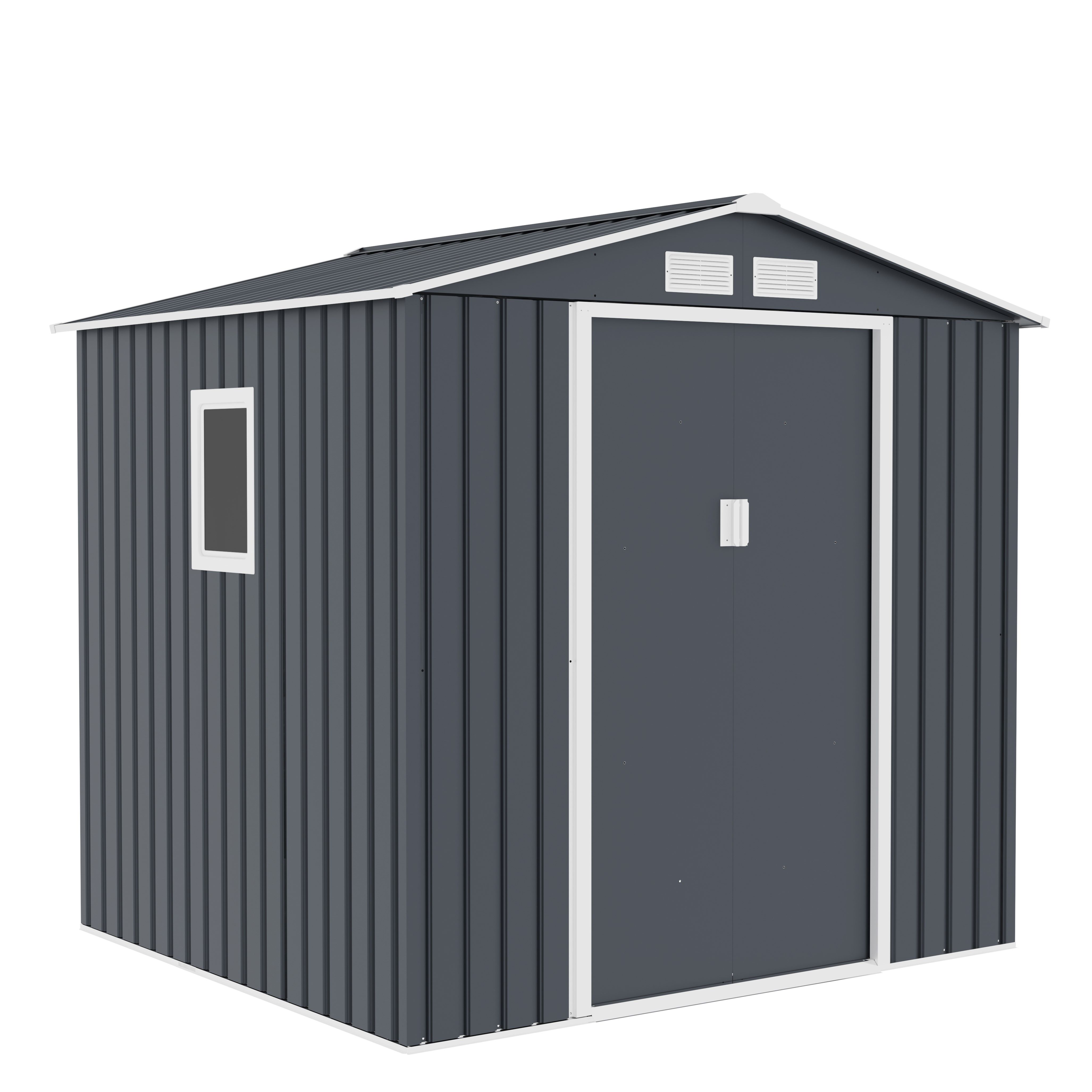 FDB Metal Shed Archer Plus B Grey 213x195x205cm