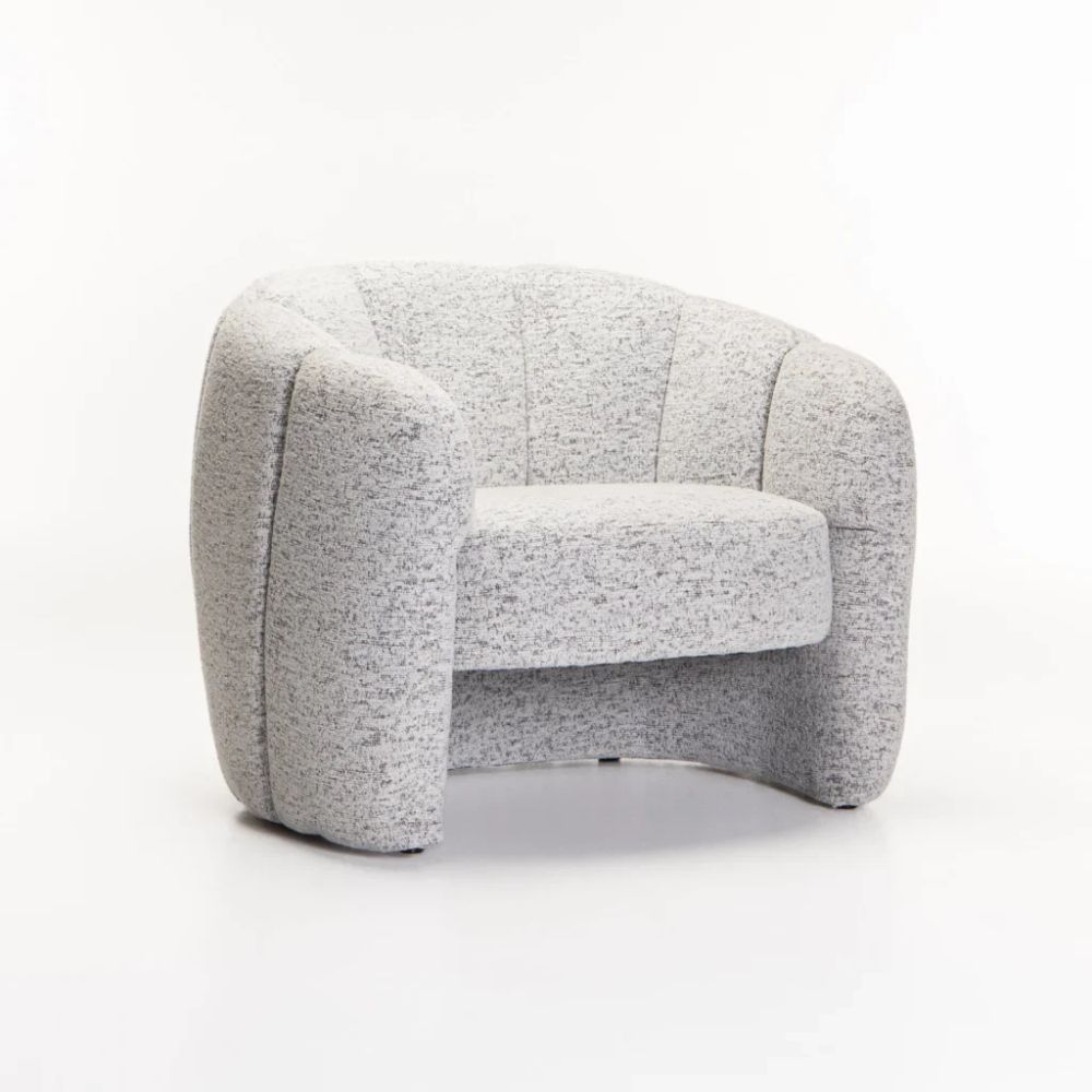 Tulip Fabric Chair – Grey Tufted Accent Chair with Pocket Spring Seat