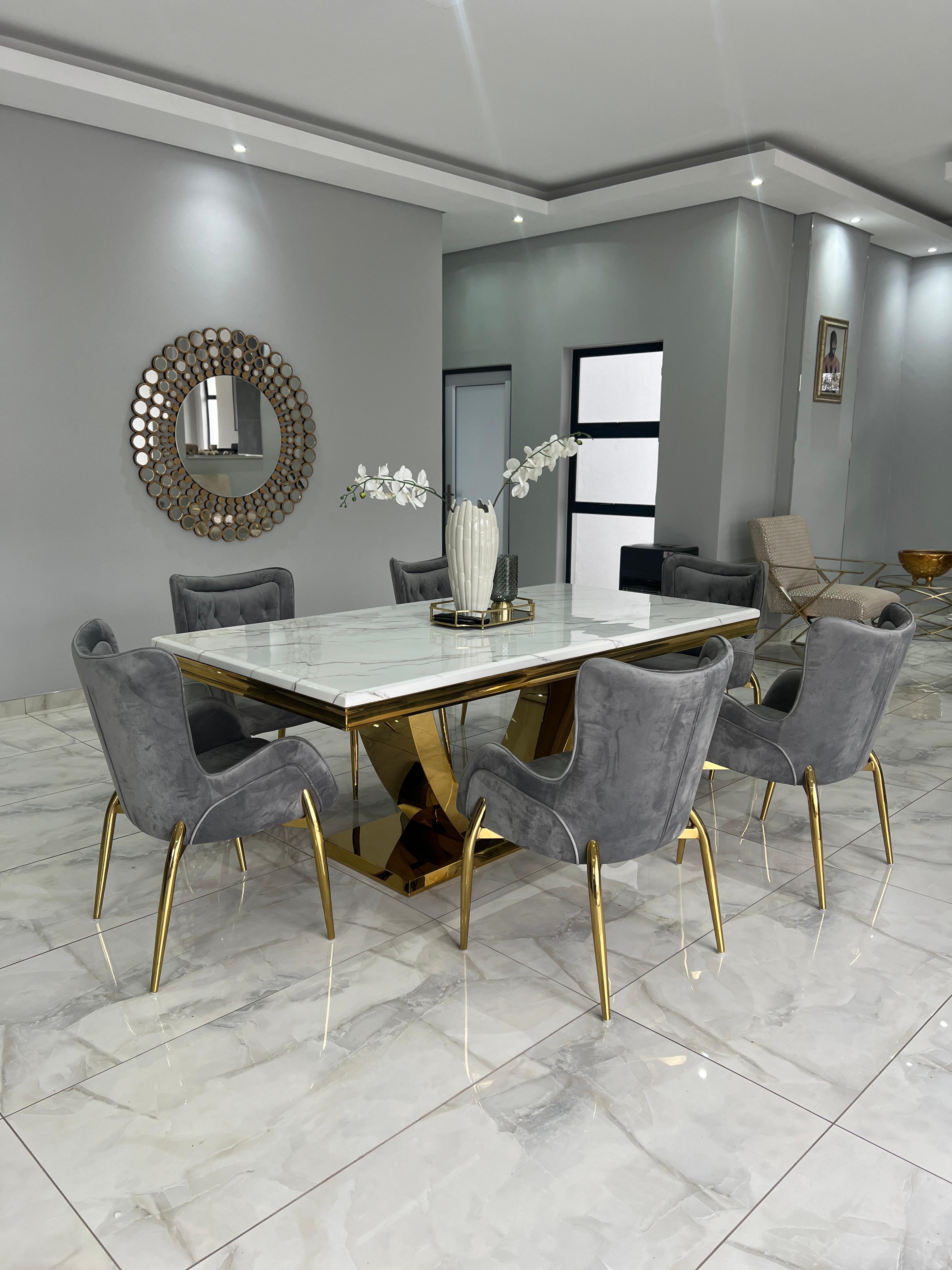 KC Furn- Davos Dining Set (6 Seater)
