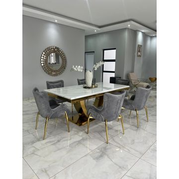 KC Furn- Davos Dining Set (6 Seater)