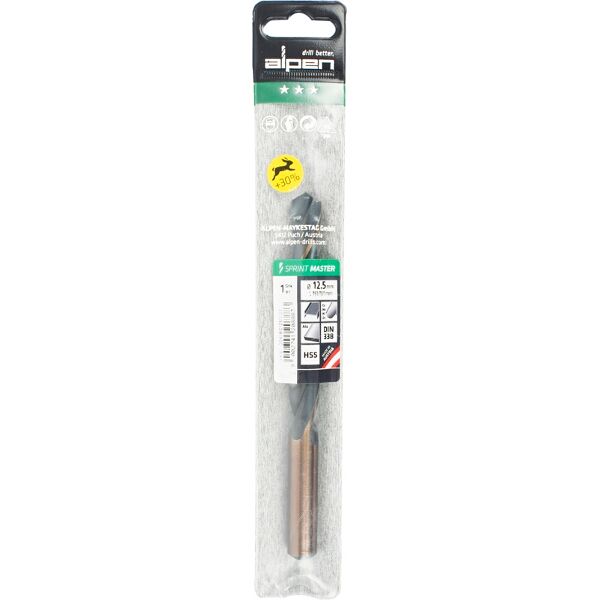 Hss Sprint Master  12.5Mm X1 Sleeved Din338 Alpen Drill Bit