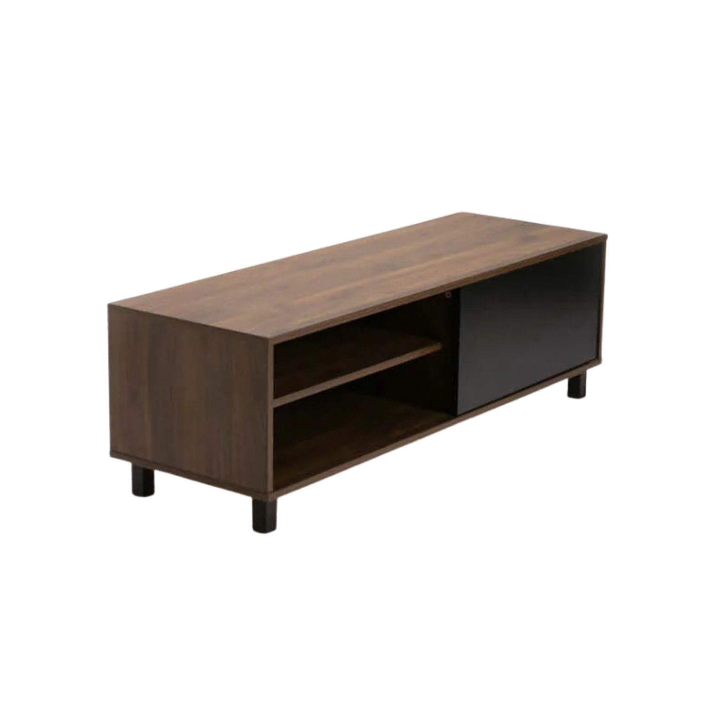 Modern 1-Door TV Stand With Storage - Walnut