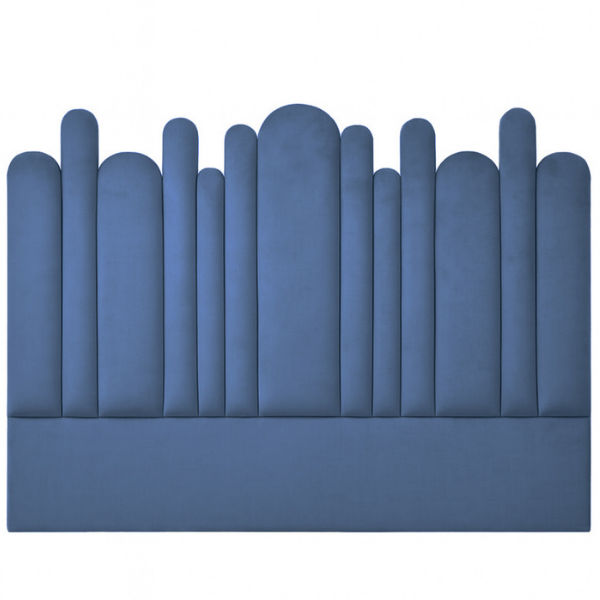 Yardley Artisty Velvet Overlap Headboard Only Double Indigo