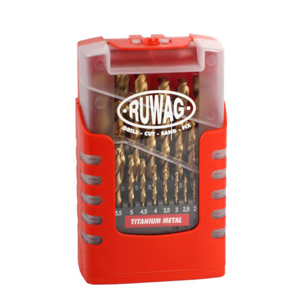 RUWAG 25 Piece Titanium Metal Drill Set 1-13mm