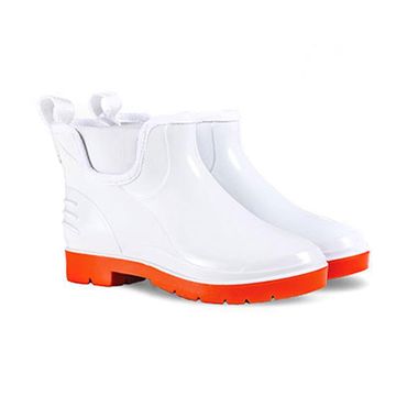 Wayne Ladies Slip-On Gumboots Size 8 White And Red