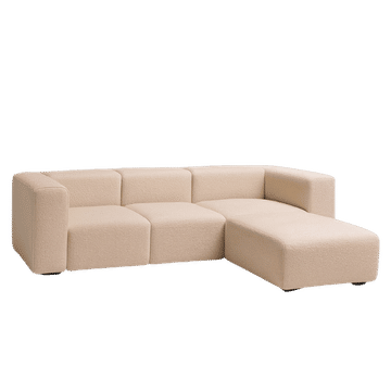 Modular Beige Bouclé L-Shape Sectional Sofa