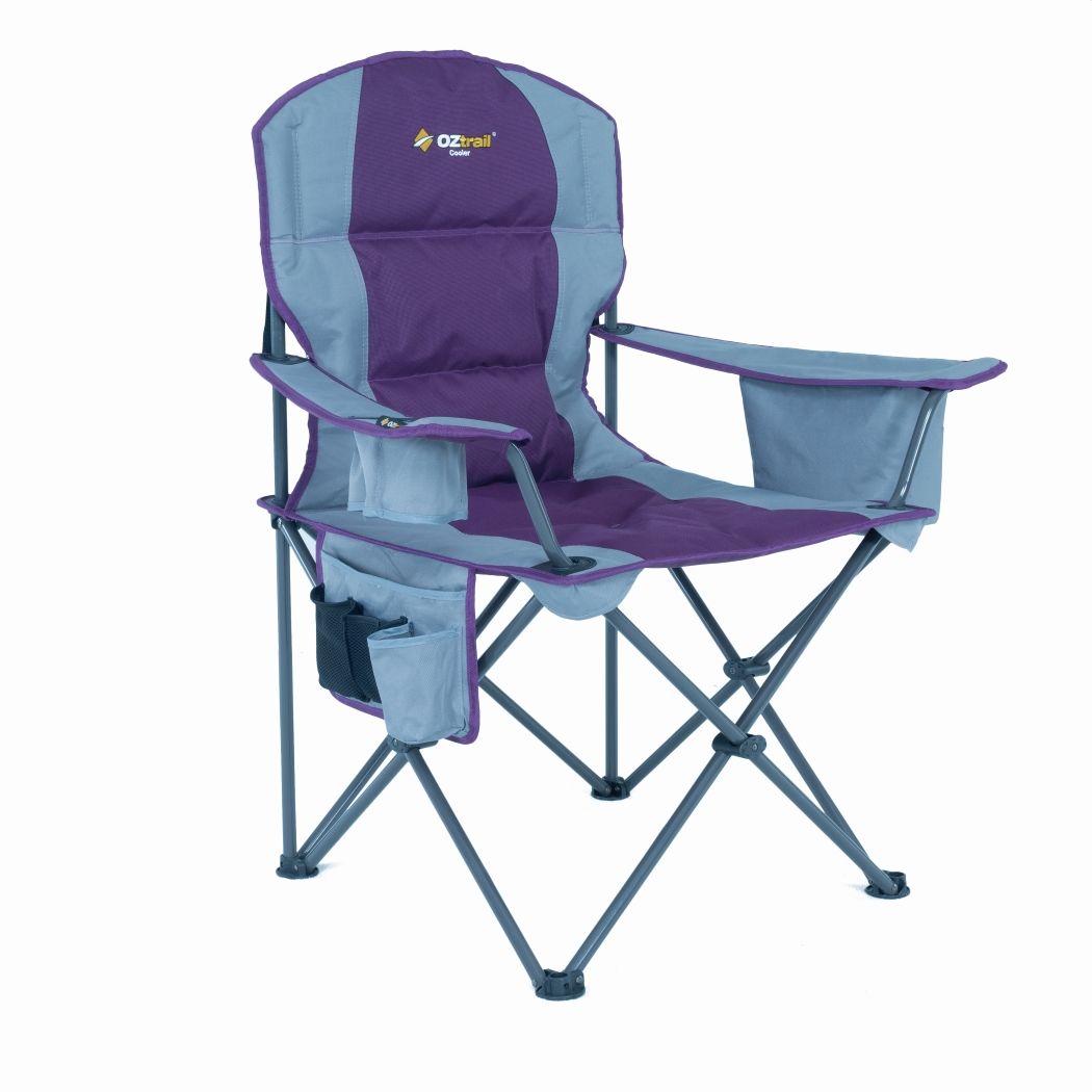 OZtrail Kokomo Cooler Arm Chair Purple 150kg