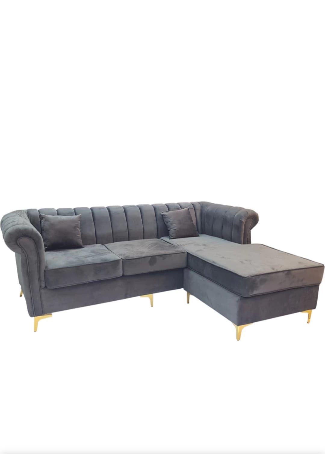 LATINA UNIVERSAL STRIPE COUCH GREY VELVET