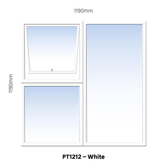 Aluminum window white  PT1212 w1190 x h1190mm