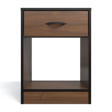 Price Cut - Foundation One Drawer Bedside Table - Brown Walnut